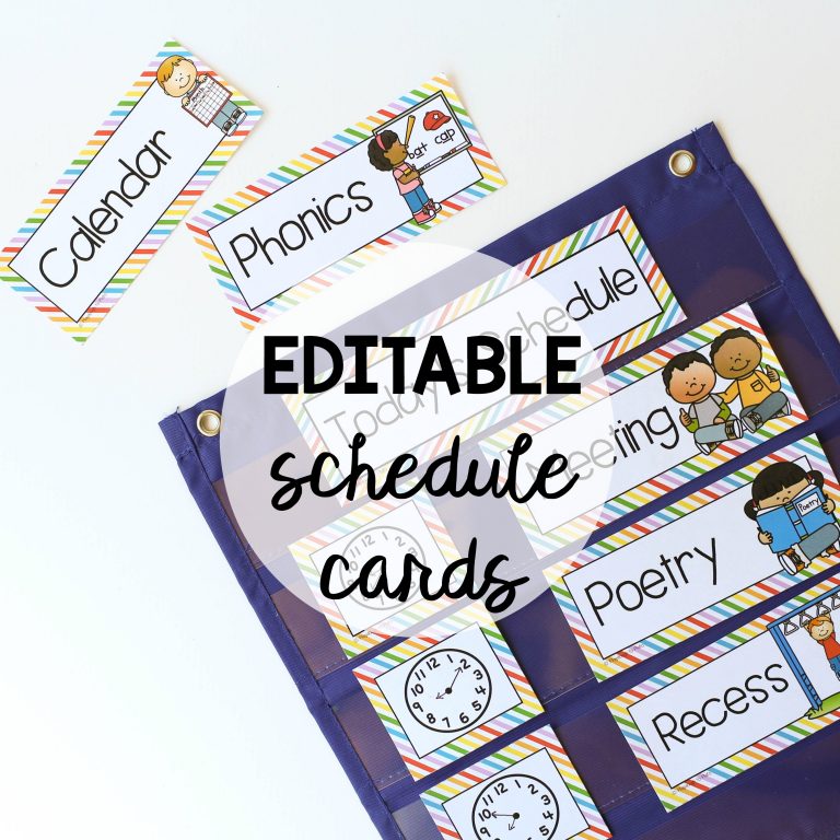 Editable Schedule Cards
