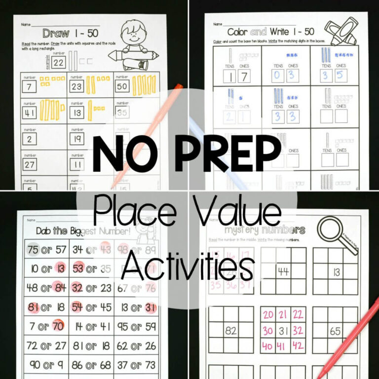 No Prep Place Value Activities