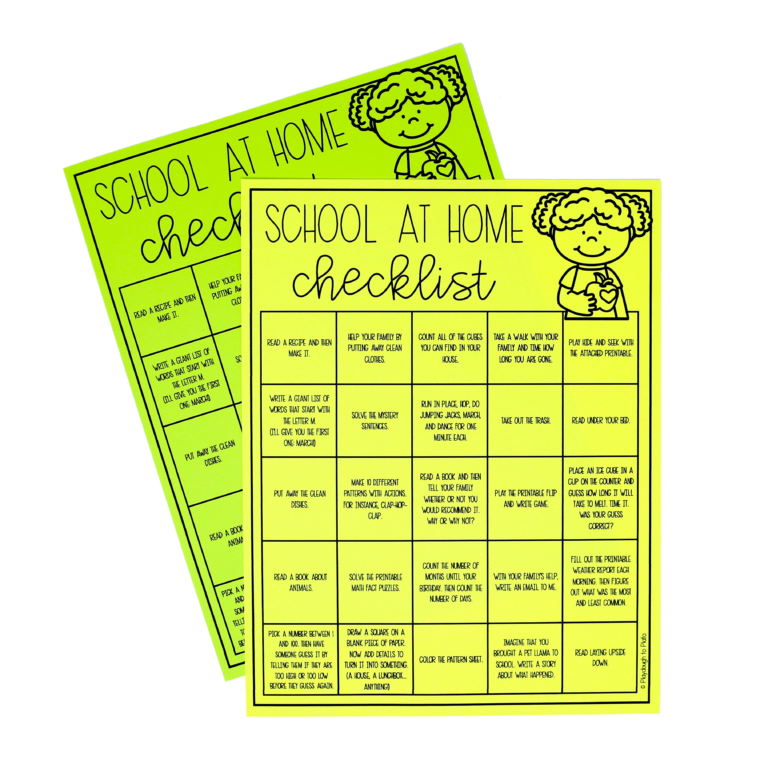 EDITABLE School at Home Checklist
