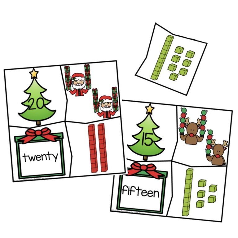 Christmas Teen Number Puzzles
