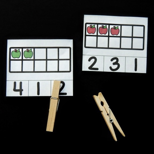 Apple Ten Frame Clip Cards