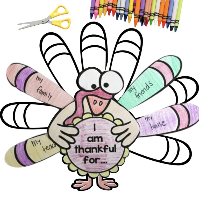 I Am Thankful Thanksgiving Craftivity