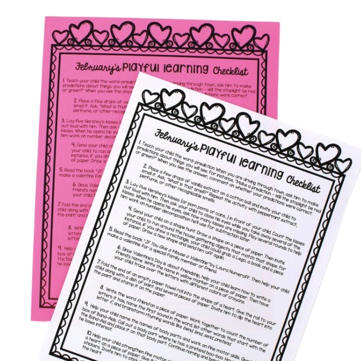 February’s Playful Learning Checklist