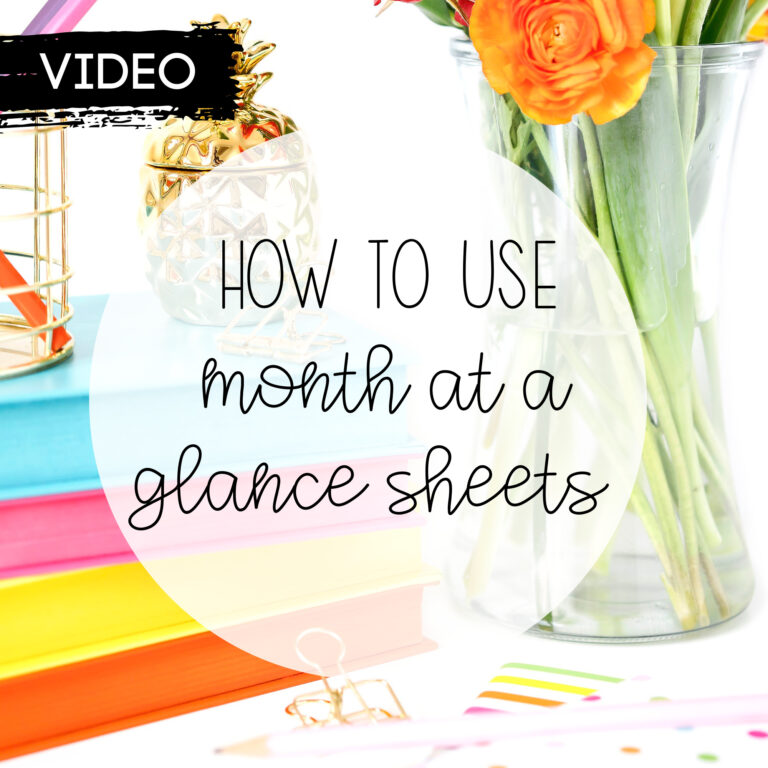 How to Use Month at a Glance Lesson Plans