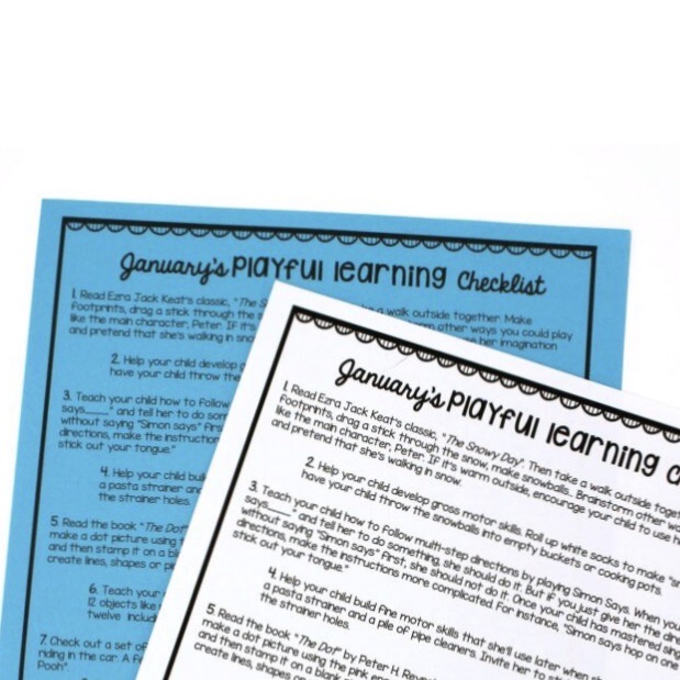 January’s Playful Learning Checklist