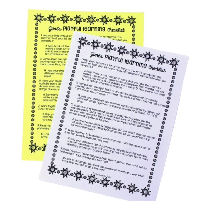 June’s Playful Learning Checklist