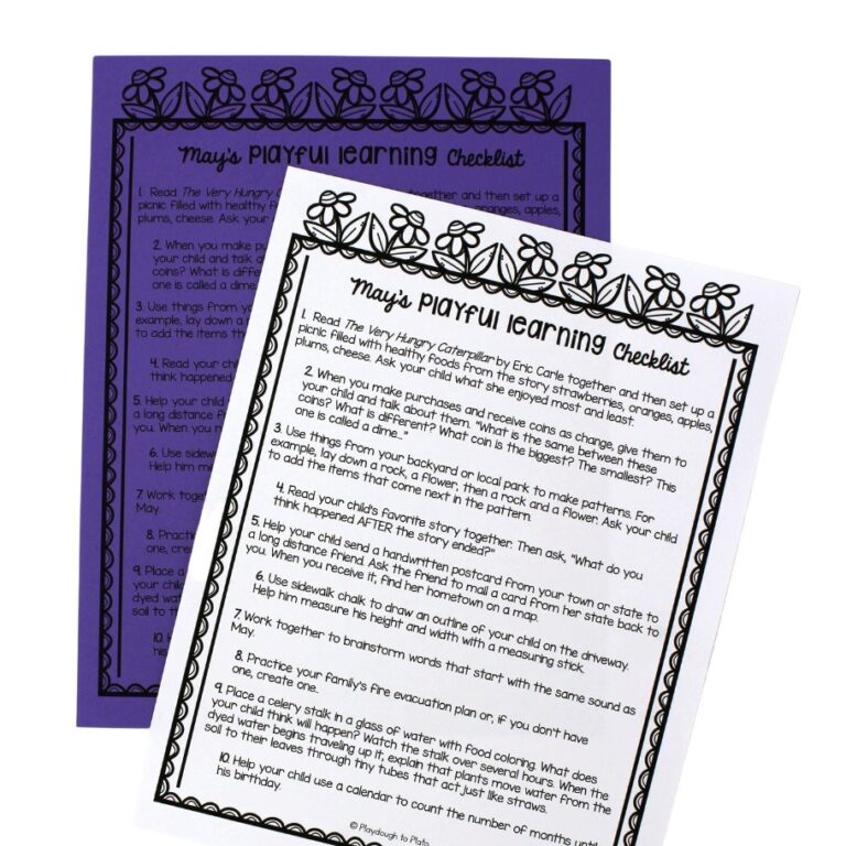 May’s Playful Learning Checklist