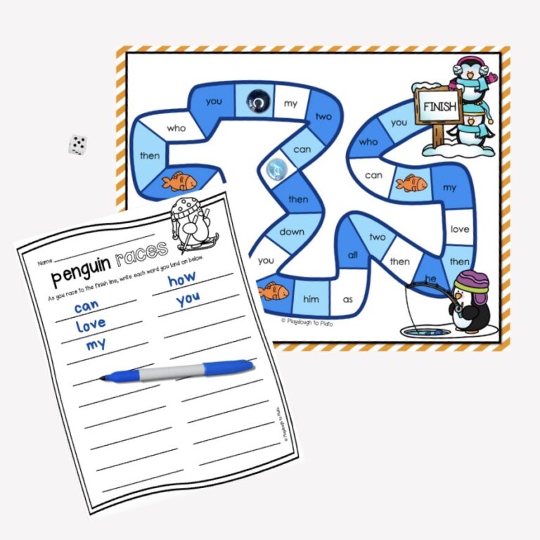 Editable Penguin Sight Word Game
