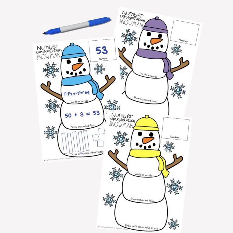 Number Representation Snowmen
