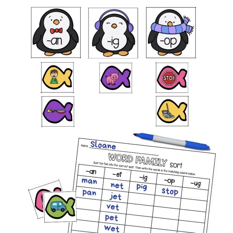 Penguin Word Family Sort