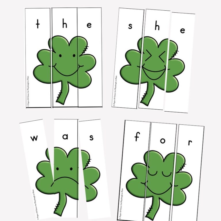 Shamrock Sight Word Puzzles