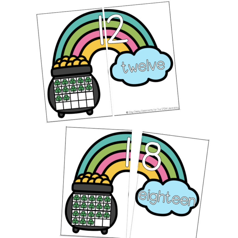 Teen Number Rainbow Match