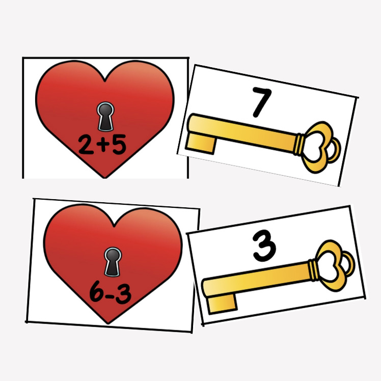 Valentine Math Fact Match