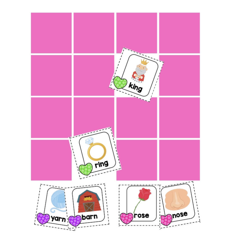 Valentine Rhyming Match Up