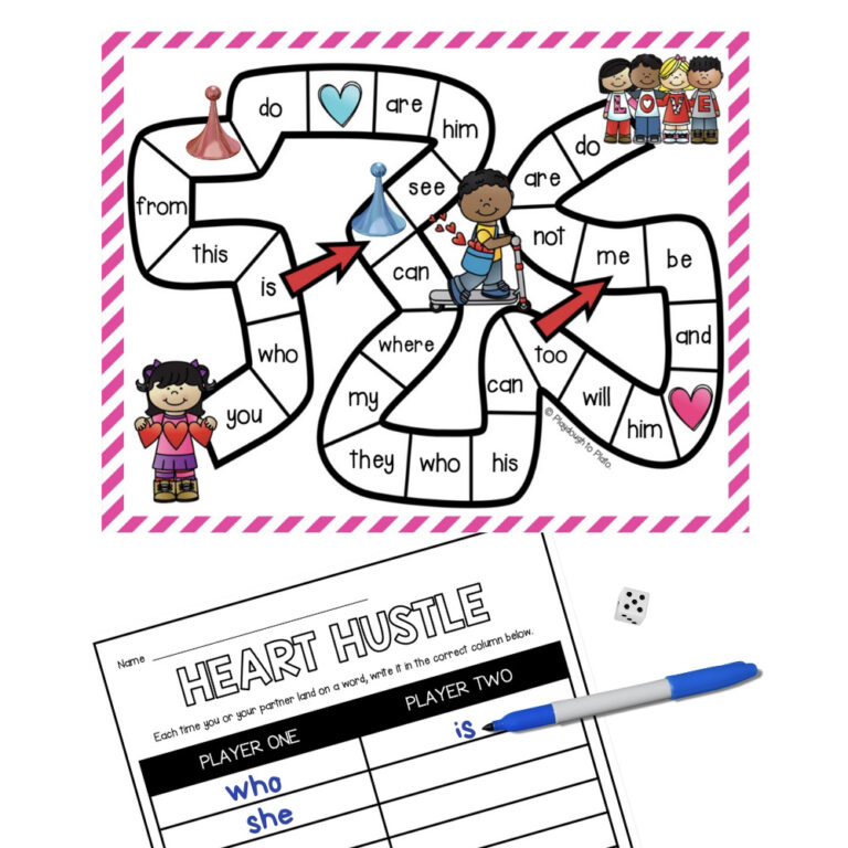 Valentine Sight Word Game
