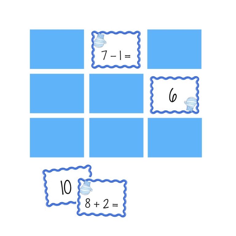 Mitten Math Concentration Game