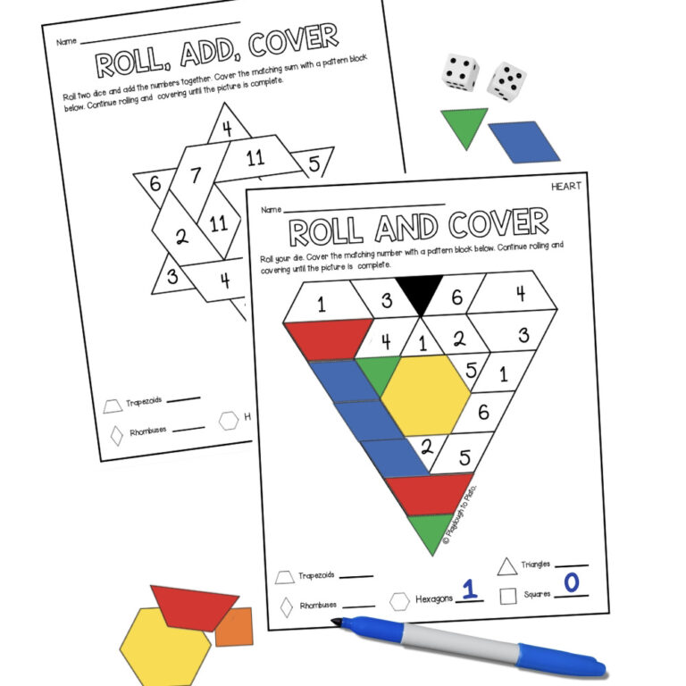 Valentine Pattern Block Mats