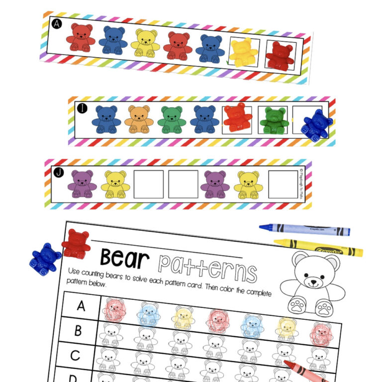 Counting Bear Pattern Cards