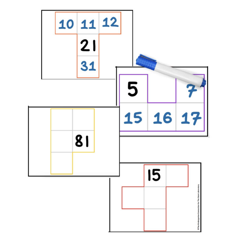 Hundreds Chart Missing Numbers Cards