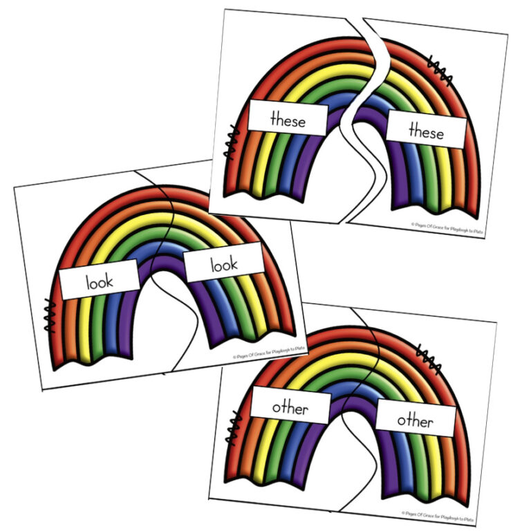 Rainbow Sight Word Puzzles