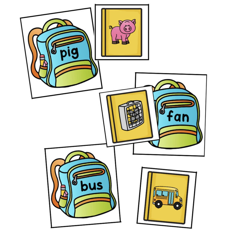 Back to School CVC Word Match