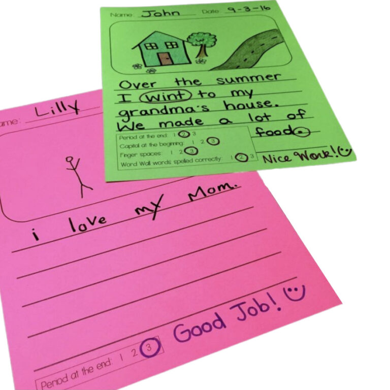 Differentiated Writing Paper with Rubrics