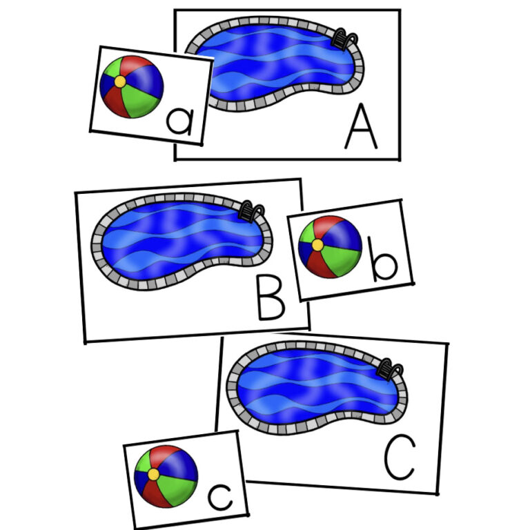 Pool and Beach Ball Alphabet Match