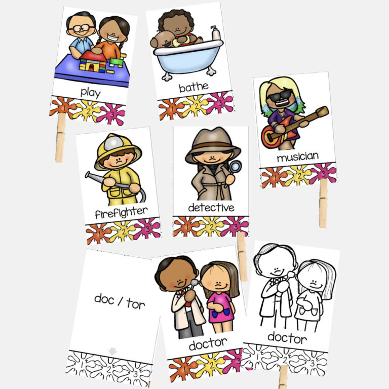 Self-Checking Syllable Clip Cards