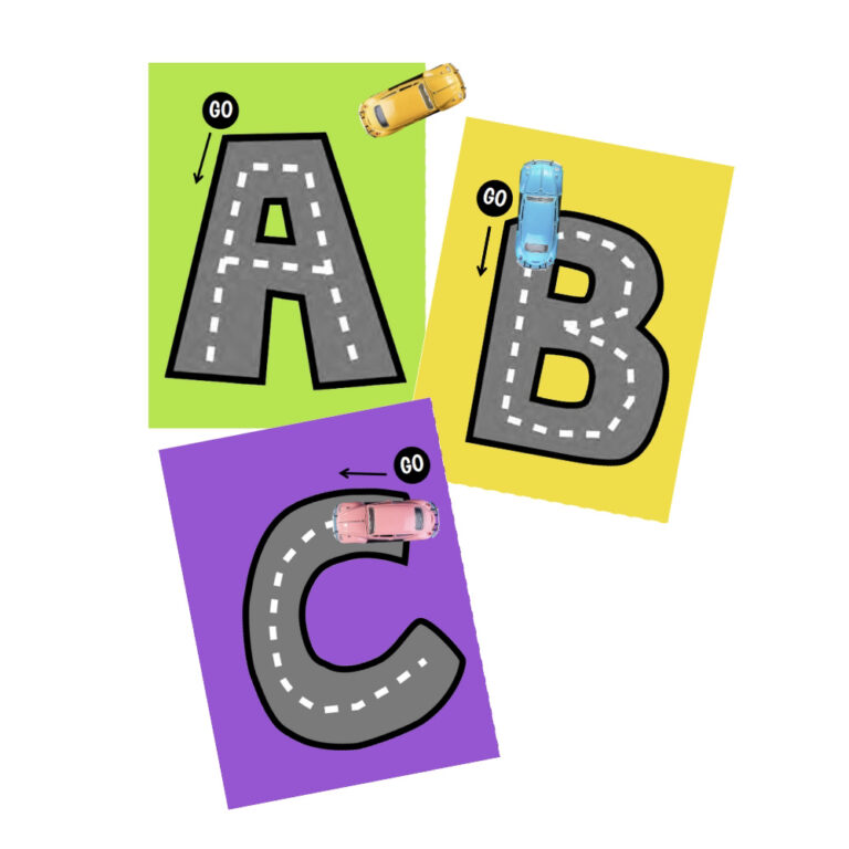 Uppercase Letter Tracing Roads
