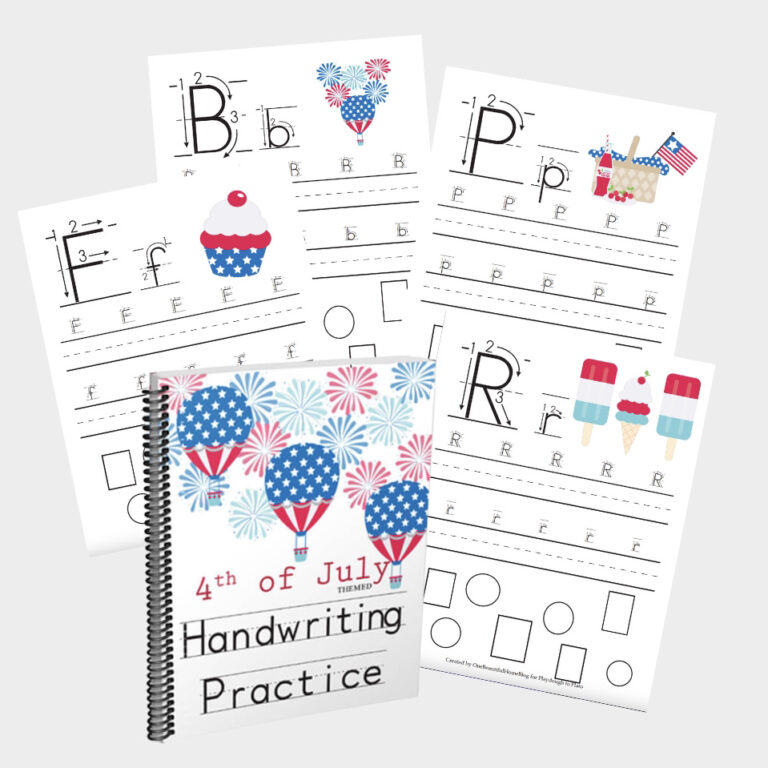 Festive American Handwriting Practice Sheets