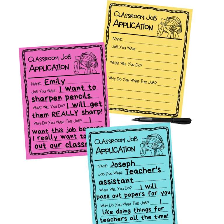 Classroom Job Application