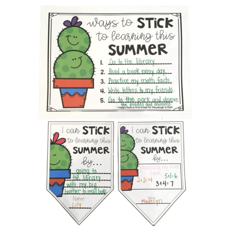 Summer Goals Writing Activity