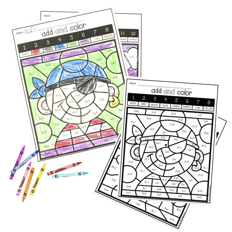 Color by Code Addition Sheets