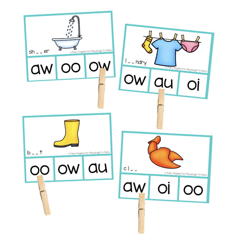 Diphthong Clip Cards
