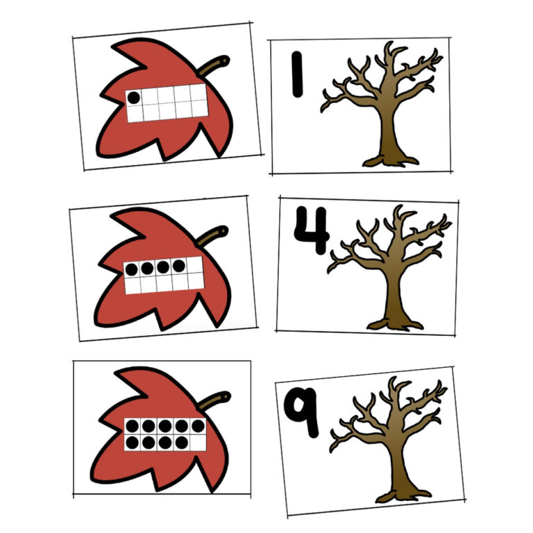 Fall Ten Frame Matching Game