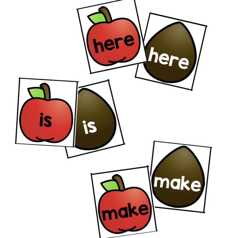 Apple Sight Word Match