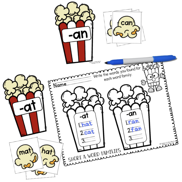 Popcorn Word Families