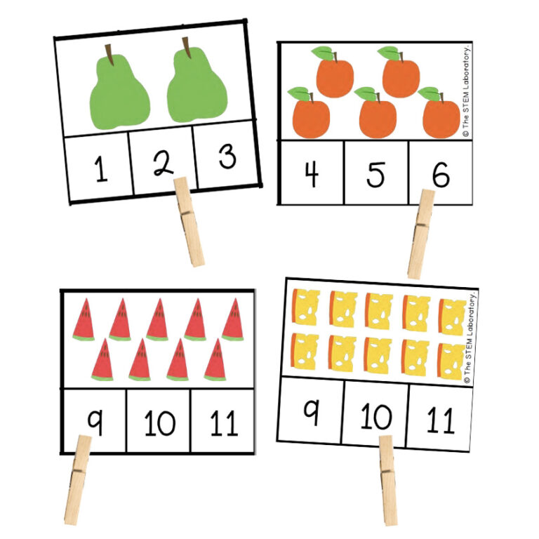 Very Hungry Caterpillar Clip Cards