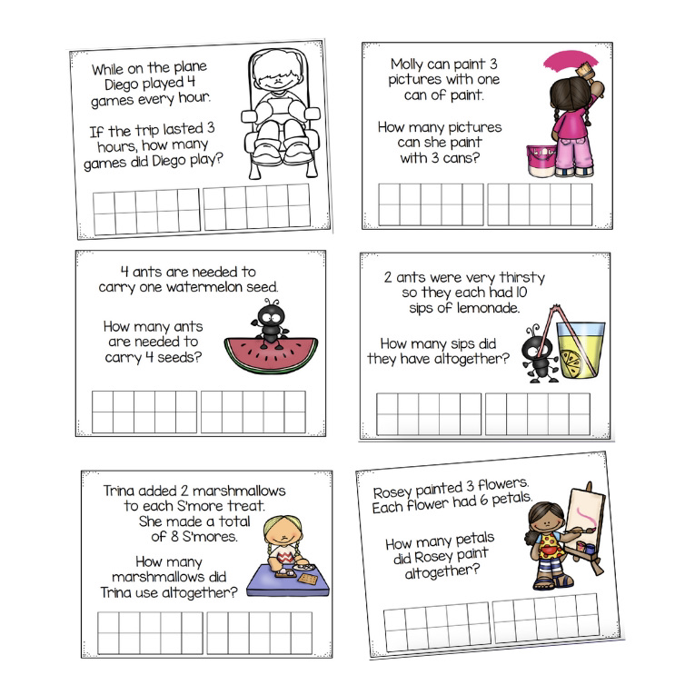 Multiplication Word Problems to 20