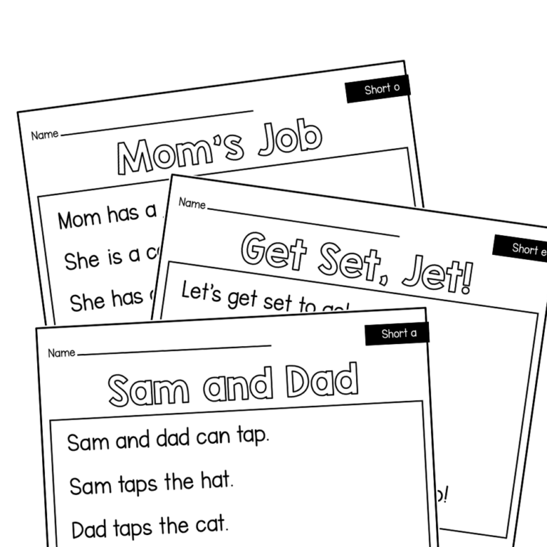 Short Vowel Decodable Passages