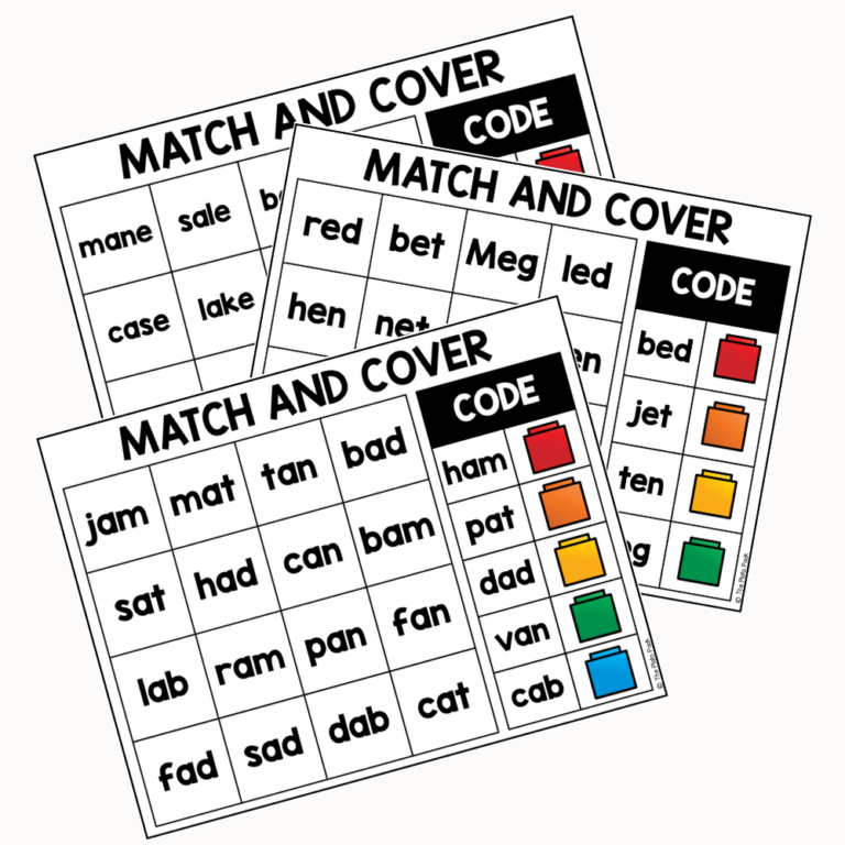 Phonics Match and Cover Up #2