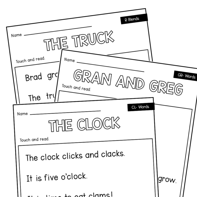 Blends Decodable Passages
