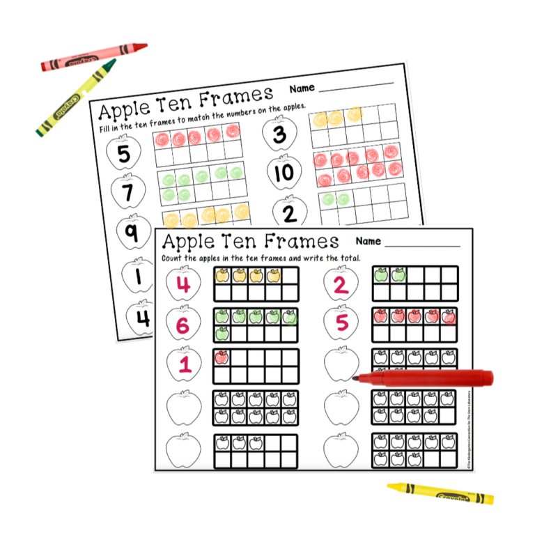 Apple Ten Frame Printables
