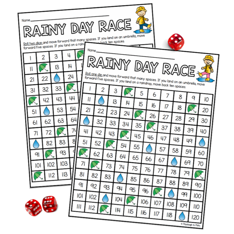Rainy Day Race Addition Game