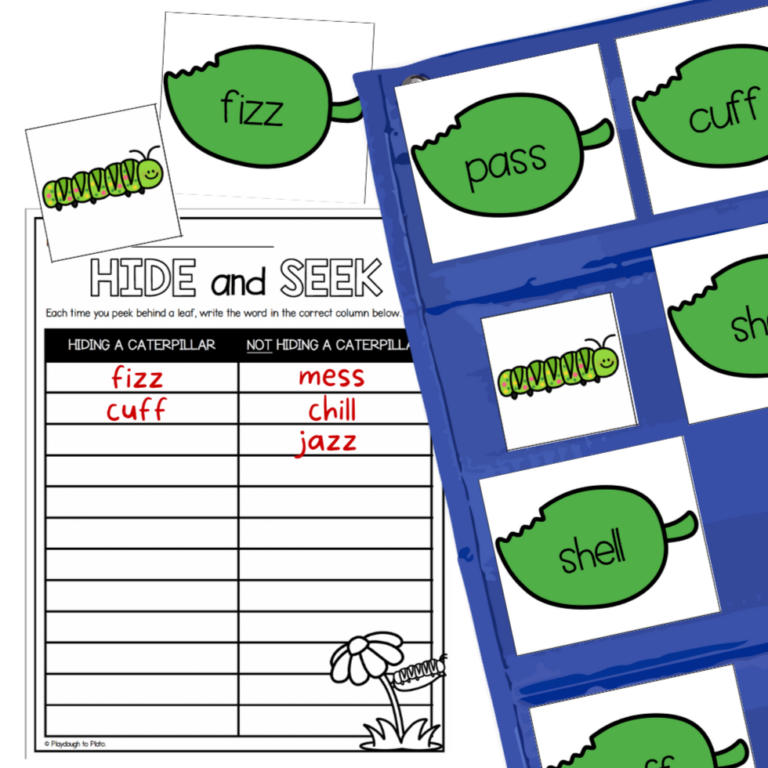 Editable Caterpillar Pocket Chart Hide and Seek