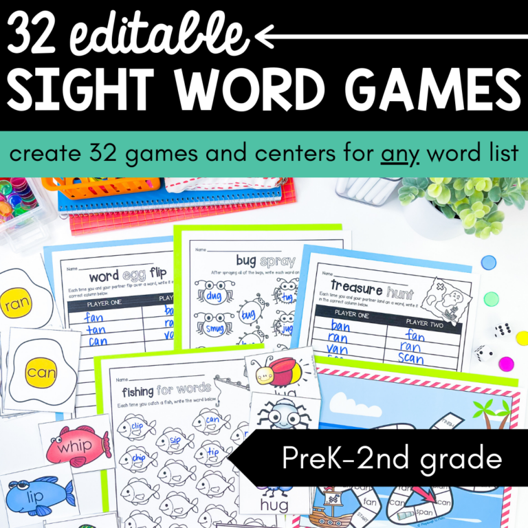 Editable Sight Word Games