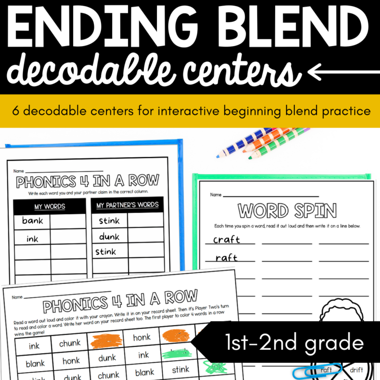 Decodable Ending Blend Centers