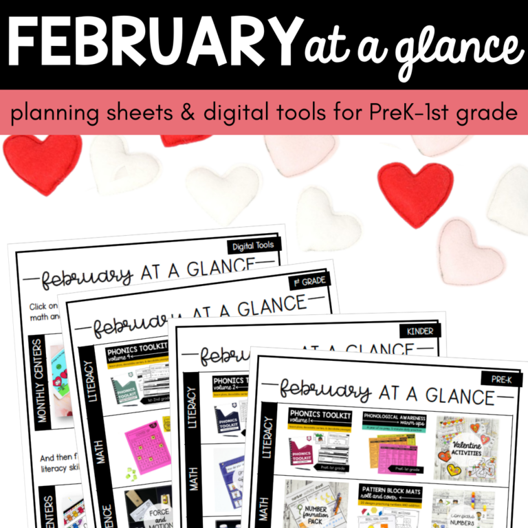 February at a Glance Lesson Plans