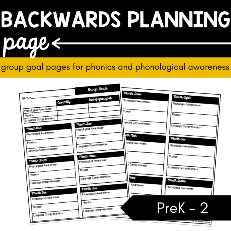 Backwards Planning Page