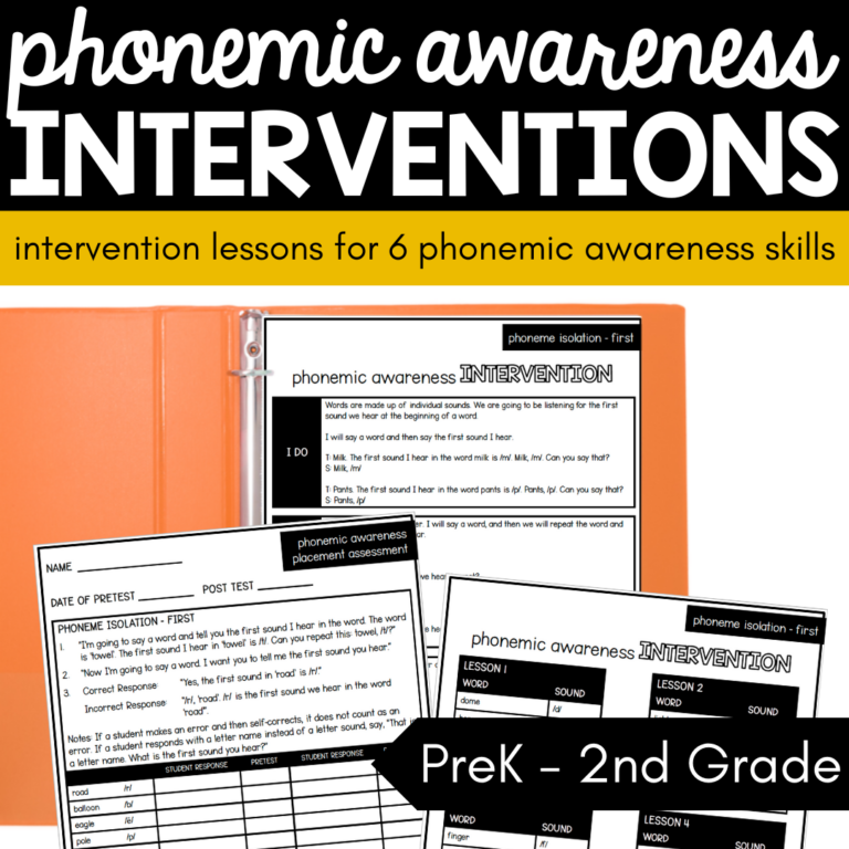 Phonemic Awareness Interventions
